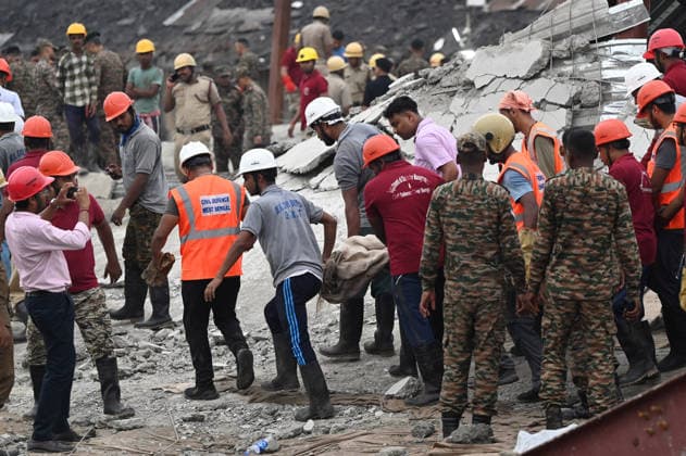 KOLKATA, INDIA - JUNE 24: NDRF and Army rescue personnel continue search and rescue survivor and victims from the collapsed warehouse at Taratala, Brace Bridge on June 24, 2026 in Kolkata, India. Five people were killed and 20 others injured after a 32,000 sq ft under-construction warehouse at Taratala came crashing down around 11.30 am on Wednesday, burying around 40 labourer under tonnes of concrete slabs, mangled iron beams, steel and corrugated tin sheets. (Photo by Samir Jana Hindustan Times) 5 Dead In Kolkata Warehouse Collapse