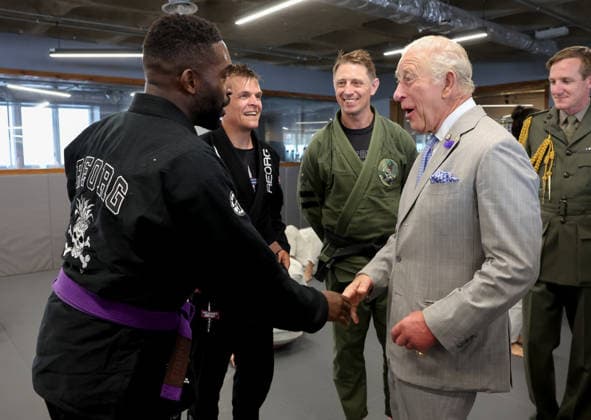 King Charles visits REORG King Charles visits REORG to hear about their work supporting military personnel, veterans and emergency service workers through Brazilian Jiu Jitsu training, in London, UK, on the 24th June 2026. Picture by Chris Jackson WPA-Pool London REORG London United Kingdom  WHA-0830