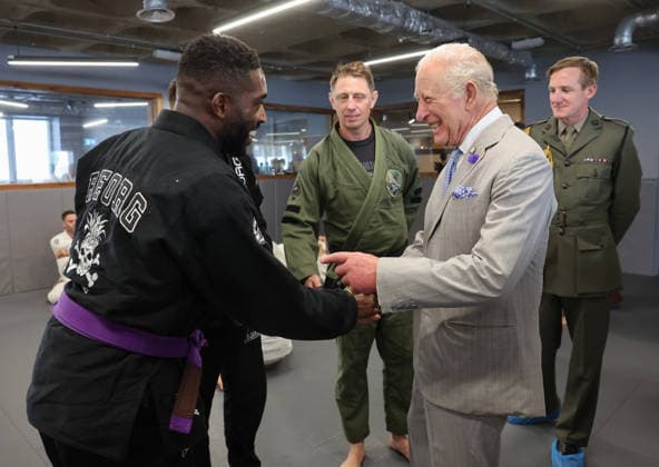 King Charles visits REORG King Charles visits REORG to hear about their work supporting military personnel, veterans and emergency service workers through Brazilian Jiu Jitsu training, in London, UK, on the 24th June 2026. Picture by Chris Jackson WPA-Pool London REORG London United Kingdom  WHA-0830