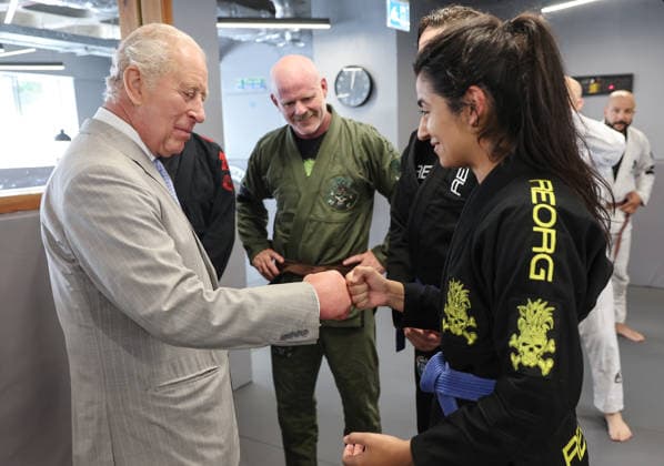 King Charles visits REORG King Charles visits REORG to hear about their work supporting military personnel, veterans and emergency service workers through Brazilian Jiu Jitsu training, in London, UK, on the 24th June 2026. Picture by Chris Jackson WPA-Pool London REORG London United Kingdom  WHA-0830