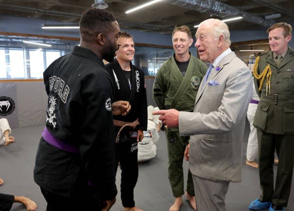 King Charles visits REORG King Charles visits REORG to hear about their work supporting military personnel, veterans and emergency service workers through Brazilian Jiu Jitsu training, in London, UK, on the 24th June 2026. Picture by Chris Jackson WPA-Pool London REORG London United Kingdom  WHA-0830