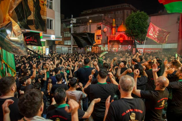 June 24, 2026, Istanbul, Istanbul, Turkey: Tasua night was commemorated at the Zeynebiye Camii in Istanbul. Thousands of mourners gathered for religious ceremonies marking the eve of Ashura, honoring Imam Hussein and the martyrs of Karbala through prayers, elegies, and traditional mourning rituals. Istanbul Turkey - ZUMAt171 20260624_zip_t171_010 Copyright: xAbdullahxTepelix