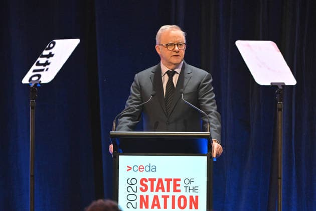 CEDA STATE OF THE NATION 2026, Prime Minister Anthony Albanese speaks during the Committee for the Economic Development of Australia (CEDA) State of the Nation Conference at Parliament House, in Canberra, Thursday, June 25, 2026. ( NO ARCHIVING CANBERRA AUSTRALIAN CAPITAL TERRITORY AUSTRALIA  Copyright: xMICKxTSIKASx 20260625196694371858