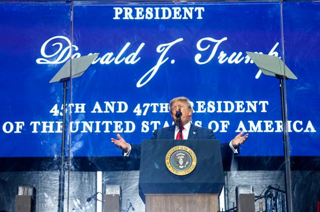 President Donald Trump speaks at a rally to kick off the 16-day Great American State Fair as part of Washington, D.C. s celebration of the nation s 250th birthday on the National Mall on Wednesday, June 24, 2026. The rally will include military flyovers, musical performances from Lee Greenwood and Christopher Macchio, and the U.S. Army Band, the U.S. Marine Band and Armed Forces choirs.  WAP202606244006 BONNIExCASH
