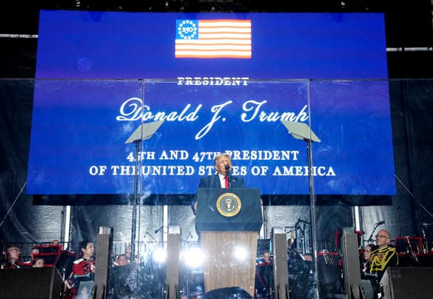 President Donald Trump speaks at a rally to kick off the 16-day Great American State Fair as part of Washington, D.C. s celebration of the nation s 250th birthday on the National Mall on Wednesday, June 24, 2026. The rally will include military flyovers, musical performances from Lee Greenwood and Christopher Macchio, and the U.S. Army Band, the U.S. Marine Band and Armed Forces choirs.  WAP202606244009 BONNIExCASH