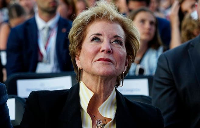 The United States Secretary of Education Linda McMahon waits for President Donald Trump to speak at a rally to kick off the 16-day Great American State Fair as part of Washington, D.C. s celebration of the nation s 250th birthday on the National Mall on Wednesday, June 24, 2026. The rally will include military flyovers, musical performances from Lee Greenwood and Christopher Macchio, and the U.S. Army Band, the U.S. Marine Band and Armed Forces choirs.  WAP202606244090 BONNIExCASH