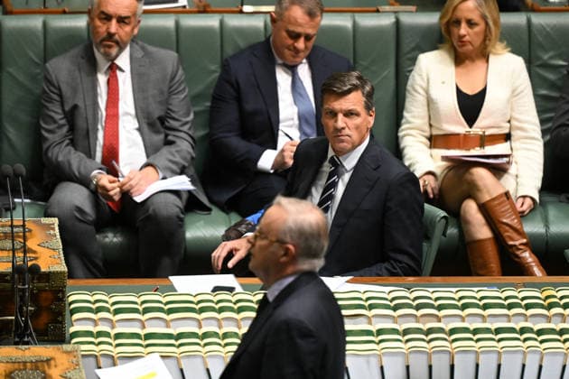 QUESTION TIME, Australian Opposition leader Angus Taylor reacts as he listens to Australian Prime Minister Anthony Albanese during Question Time in the House of Representatives at Parliament House in Canberra, Thursday, June 25, 2026. ( NO ARCHIVING CANBERRA AUSTRALIAN CAPITAL TERRITORY AUSTRALIA  Copyright: xLUKASxCOCHx 20260625170400065799