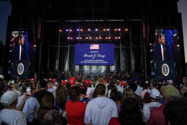 Donald Trump attends rally launching Great American State Fair ahead of U.S. 250th anniversary WASHINGTON, D.C., UNITED STATES - JUNE 24: U.S. President Donald Trump speaks during the kick-off celebration for the Great American State Fair on the National Mall in Washington, D.C., on June 24, 2026. The fair will be held from June 25 to July 10, 2026, as part of celebrations marking the 250th anniversary of U.S. independence. Mehmet Eser Anadolu Washington DC United States. Editorial use only. Please get in touch for any other usage.  Copyright: x2026xAnadoluxMehmetxEserx