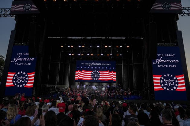 Great American State Fair ahead of U.S. 250th anniversary WASHINGTON, D.C., UNITED STATES - JUNE 24: People gather during the kick-off celebration for the Great American State Fair on the National Mall in Washington, D.C., on June 24, 2026. The fair will be held from June 25 to July 10, 2026, as part of celebrations marking the 250th anniversary of U.S. independence. Mehmet Eser Anadolu Washington DC United States. Editorial use only. Please get in touch for any other usage.  Copyright: x2026xAnadoluxMehmetxEserx