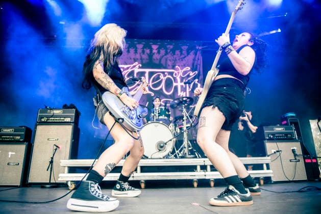 Faetooth live at Copenhell 2026 Copenhagen, Denmark. 24th, June 2026. The American doom trio Faetooth performs a live concert during the Danish heavy metal festival Copenhell 2026 in Copenhagen. Here vocalist and guitarist Ari May (R) is seen live on stage with bass player Jenna Garcia (L). Denmark, Copenhagen  Copyright: xGonzalesxPhoto MathiasxBakxLarsenx