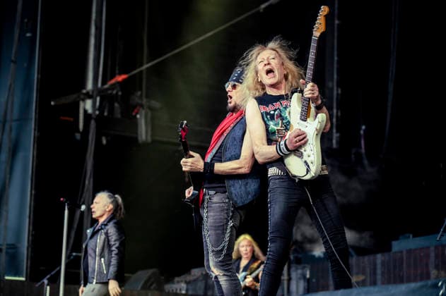 Iron Maiden live at Copenhell 2026 Copenhagen, Denmark. 24th, June 2026. The English heavy metal band Iron Maiden performs a live concert during the Danish heavy metal festival Copenhell 2026 in Copenhagen. Here guitarists Adrian Smith (L) and Janick Gers (R) are seen live on stage. Denmark, Copenhagen  Copyright: xGonzalesxPhoto MathiasxBakxLarsenx