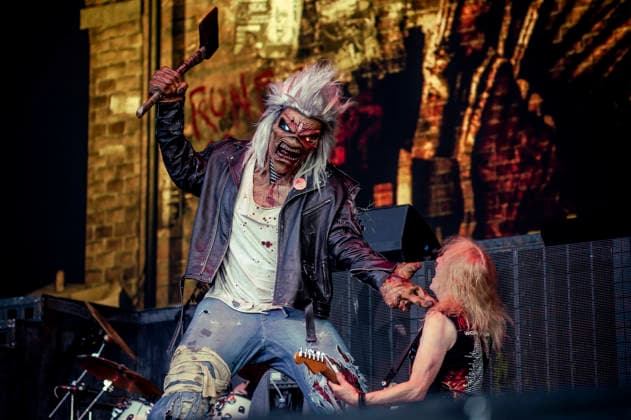 Iron Maiden live at Copenhell 2026 Copenhagen, Denmark. 24th, June 2026. The English heavy metal band Iron Maiden performs a live concert during the Danish heavy metal festival Copenhell 2026 in Copenhagen. Here the mascot Eddie is seen live on stage with guitarist Janick Gers. Denmark, Copenhagen  Copyright: xGonzalesxPhoto MathiasxBakxLarsenx