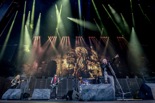 Iron Maiden live at Copenhell 2026 Copenhagen, Denmark. 24th, June 2026. The English heavy metal band Iron Maiden performs a live concert during the Danish heavy metal festival Copenhell 2026 in Copenhagen. Here vocalist Bruce Dickinson is seen live on stage. Denmark, Copenhagen  Copyright: xGonzalesxPhoto MathiasxBakxLarsenx