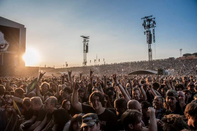 Iron Maiden live at Copenhell 2026 Copenhagen, Denmark. 24th, June 2026. Festival goers seen at a live concert with the English heavy metal band Iron Maiden during the Danish heavy metal festival Copenhell 2026 in Copenhagen. Denmark, Copenhagen  Copyright: xGonzalesxPhoto MathiasxBakxLarsenx
