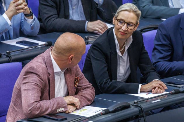 Bundestag Alice Weidel (AfD) im Deutschen Bundestag am 25.06.26 in Berlin. Berlin Berlin Deutschland Bundestag *** Bundestag Alice Weidel AfD in the German Bundestag on June 25, 2026, in Berlin, Berlin, Berlin, Germany, Bundestag