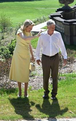 State Visit of the Emperor and the Empress of Japan to Belgium BRUSSELS, BELGIUM - JUNE 25 : King Philippe - Filip of Belgium and Queen Mathilde of Belgium bid farewell near the Serres du Congo to Emperor Naruhito and Empress Masako of Japan during their state visit to Belgium on June 25, 2026 in Brussels, Belgium. ( Brussels Belgium  Copyright: xBertxVanxDenxBrouckex