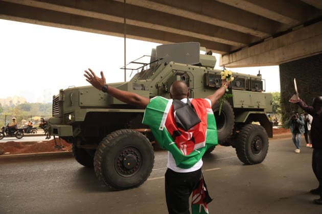 Demonstrators mark second anniversary of deadly Gen Z protests in Kenya NAIROBI, KENYA - JUNE 25: Demonstrators gather near Kenya s Parliament building during a protest marking the second anniversary of the deadly anti-finance bill demonstrations in Nairobi, Kenya, on June 25, 2026. Families of victims, activists and citizens commemorated those killed during the 2024 protests, which were led largely by Generation Z against a controversial finance bill, while demanding accountability and justice despite heavy police presence and security barricades. Lucas Mukasa Anadolu Nairobi Kenya. Editorial use only. Please get in touch for any other usage.  Copyright: x2026xAnadoluxLucasxMukasax
