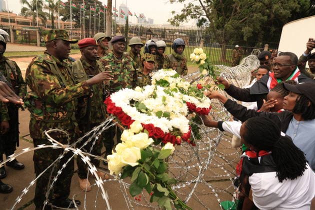 Demonstrators mark second anniversary of deadly Gen Z protests in Kenya NAIROBI, KENYA - JUNE 25: Demonstrators gather near Kenya s Parliament building during a protest marking the second anniversary of the deadly anti-finance bill demonstrations in Nairobi, Kenya, on June 25, 2026. Families of victims, activists and citizens commemorated those killed during the 2024 protests, which were led largely by Generation Z against a controversial finance bill, while demanding accountability and justice despite heavy police presence and security barricades. Lucas Mukasa Anadolu Nairobi Kenya. Editorial use only. Please get in touch for any other usage.  Copyright: x2026xAnadoluxLucasxMukasax