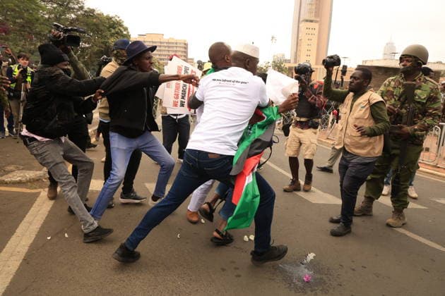 Demonstrators mark second anniversary of deadly Gen Z protests in Kenya NAIROBI, KENYA - JUNE 25: Demonstrators gather near Kenya s Parliament building during a protest marking the second anniversary of the deadly anti-finance bill demonstrations in Nairobi, Kenya, on June 25, 2026. Families of victims, activists and citizens commemorated those killed during the 2024 protests, which were led largely by Generation Z against a controversial finance bill, while demanding accountability and justice despite heavy police presence and security barricades. Lucas Mukasa Anadolu Nairobi Kenya. Editorial use only. Please get in touch for any other usage.  Copyright: x2026xAnadoluxLucasxMukasax