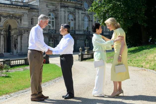 State Visit of the Emperor and the Empress of Japan to Belgium BRUSSELS, BELGIUM - JUNE 25: King Philippe - Filip of Belgium and Queen Mathilde of Belgium bid farewell to Emperor Naruhito and Empress Masako of Japan during their state visit to Belgium on June 25, 2026 in Brussels, Belgium. ( Brussels Belgium  Copyright: xPhilipxReynaersx