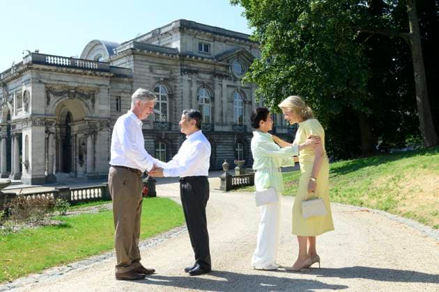 State Visit of the Emperor and the Empress of Japan to Belgium BRUSSELS, BELGIUM - JUNE 25: King Philippe - Filip of Belgium and Queen Mathilde of Belgium bid farewell to Emperor Naruhito and Empress Masako of Japan during their state visit to Belgium on June 25, 2026 in Brussels, Belgium. ( Brussels Belgium  Copyright: xPhilipxReynaersx