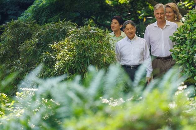 Japanese imperial couple concludes state visit to Belgium BRUSSELS, BELGIUM – JUNE 25: (----EDITORIAL USE ONLY MANDATORY CREDIT - OLIVIER MATTHYS POOL EPA - NO MARKETING NO ADVERTISING CAMPAIGNS - DISTRIBUTED AS A SERVICE TO CLIENTS----) Belgium s King Philippe and Queen Mathilde accompany Japan s Emperor Naruhito and Empress Masako during a visit to the Japanese Tower and its gardens in the Royal Domain of Laeken in Brussels, Belgium, on June 25, 2026. The visit took place on the final day of the Japanese imperial couple s state visit to Belgium marking the 160th anniversary of diplomatic relations between the two countries. Built between 1900 and 1904 on the orders of King Leopold II, the nearly 50-meter-high Japanese Tower is one o  Copyright: x2026xAnadoluxOlivierxMatthys Poolx