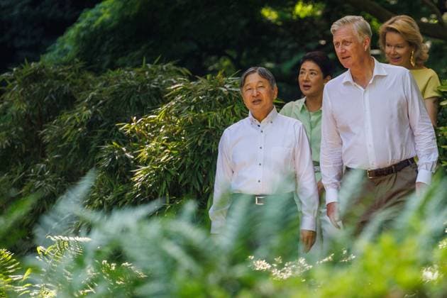 Japanese imperial couple concludes state visit to Belgium BRUSSELS, BELGIUM – JUNE 25: (----EDITORIAL USE ONLY MANDATORY CREDIT - OLIVIER MATTHYS POOL EPA - NO MARKETING NO ADVERTISING CAMPAIGNS - DISTRIBUTED AS A SERVICE TO CLIENTS----) Belgium s King Philippe and Queen Mathilde accompany Japan s Emperor Naruhito and Empress Masako during a visit to the Japanese Tower and its gardens in the Royal Domain of Laeken in Brussels, Belgium, on June 25, 2026. The visit took place on the final day of the Japanese imperial couple s state visit to Belgium marking the 160th anniversary of diplomatic relations between the two countries. Built between 1900 and 1904 on the orders of King Leopold II, the nearly 50-meter-high Japanese Tower is one o  Copyright: x2026xAnadoluxOlivierxMatthys Poolx