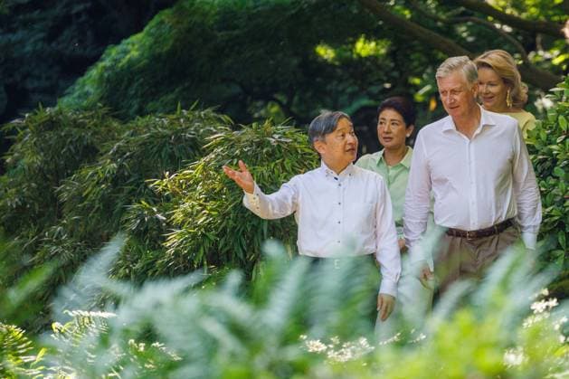Japanese imperial couple concludes state visit to Belgium BRUSSELS, BELGIUM – JUNE 25: (----EDITORIAL USE ONLY MANDATORY CREDIT - OLIVIER MATTHYS POOL EPA - NO MARKETING NO ADVERTISING CAMPAIGNS - DISTRIBUTED AS A SERVICE TO CLIENTS----) Belgium s King Philippe and Queen Mathilde accompany Japan s Emperor Naruhito and Empress Masako during a visit to the Japanese Tower and its gardens in the Royal Domain of Laeken in Brussels, Belgium, on June 25, 2026. The visit took place on the final day of the Japanese imperial couple s state visit to Belgium marking the 160th anniversary of diplomatic relations between the two countries. Built between 1900 and 1904 on the orders of King Leopold II, the nearly 50-meter-high Japanese Tower is one o  Copyright: x2026xAnadoluxOlivierxMatthys Poolx