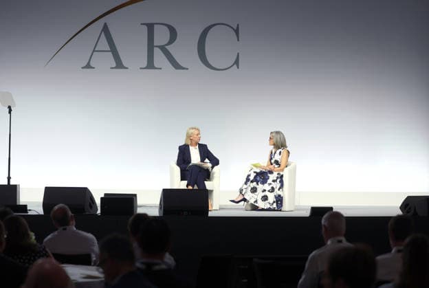 Bridget McKenzie (left) and Erica Komisar onstage at the Alliance for Responsible Citizenship Conference 2026. Image Licensed to Parsons Media. 25 06 2026. London, United Kingdom. The Alliance for Responsible Citizenship Conference 2026.  Copyright: xAndrewxParsonsx xParsonsxMediax PAR-9218-0052