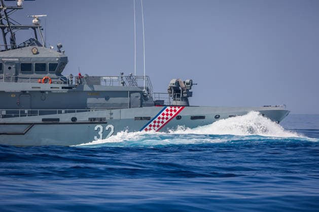 Combat Power 26 - Croatia Military Exercise Croatian Armed Forces personnel take part in the naval segment of the Combat Power 26 international joint military exercise at the Zirje naval training area near Primosten on June 25, 2026 in Croatia. The exercise features vessels of the Croatian Navy, Rafale multirole fighter aircraft of the Croatian Air Force, air defence systems, artillery units, and special forces demonstrating the Croatian Armed Forces capabilities for maritime combat operations.  ZvonimirxBarisin PIXSELL