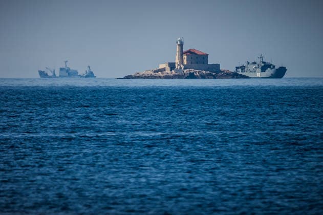 Combat Power 26 - Croatia Military Exercise Croatian Armed Forces personnel take part in the naval segment of the Combat Power 26 international joint military exercise at the Zirje naval training area near Primosten on June 25, 2026 in Croatia. The exercise features vessels of the Croatian Navy, Rafale multirole fighter aircraft of the Croatian Air Force, air defence systems, artillery units, and special forces demonstrating the Croatian Armed Forces capabilities for maritime combat operations.  ZvonimirxBarisin PIXSELL