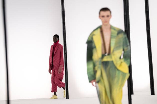 PFW - Issey Miyake - Runway A model presents a creation by IM Issey Miyake Men Miyake Design Studio team as part of their Menswear Spring-Summer 2027 collection show for fashion house Issey Miyake during Men s Fashion Week in Paris, France, June 25, 2026. Photo by Alexis Jumeau ABACAPRESS.COM Paris France  Copyright: xJumeauxAlexis ABACAx