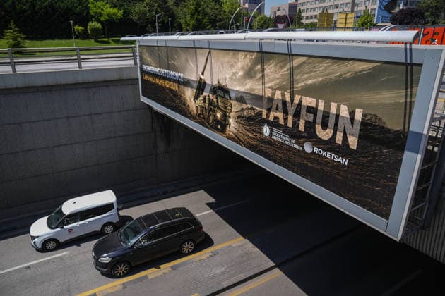 Preparations continue ahead of the NATO Summit in the capital Ankara ANKARA, TURKIYE - JUNE 25: A billboard bearing the slogan Engineering Deterrence is seen at various points along the boulevard on the protocol route ahead of the NATO Summit as preparations continue in Ankara, Turkiye, on June 25, 2026. Rasit Aydogan Anadolu Ankara Turkey. Editorial use only. Please get in touch for any other usage.  Copyright: x2026xAnadoluxRasitxAydoganx