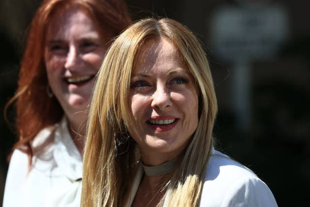 Italian Prime Minister Giorgia Meloni arrives for a visit at the Picasso Museum as part of a Franco-Italian summit in Antibes, in southern France, on June 25, 2026. Manon Cruz Pool Bestimage Antibes, France  Copyright: xManonxCruz Pool BestimagexManonxCruz Pool Bestimagex