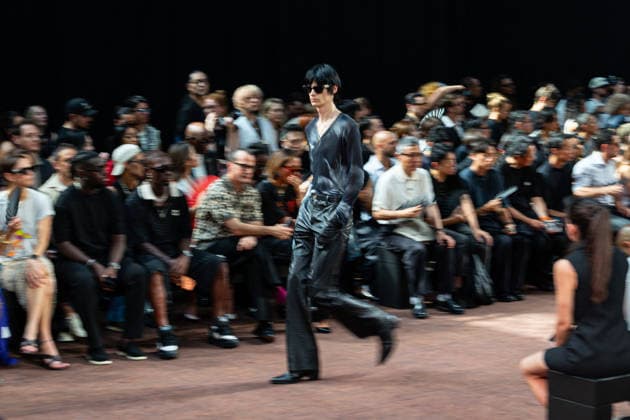 PFW Amiri Runway Menswear NB A model walks the runway during the Amiri Menswear Spring Summer 2027 show as part of Paris Fashion Week on June 25, 2026 in Paris, France. Photo by Nasser Berzane ABACAPRESS.COM Paris France  Copyright: xBerzanexNasser ABACAx