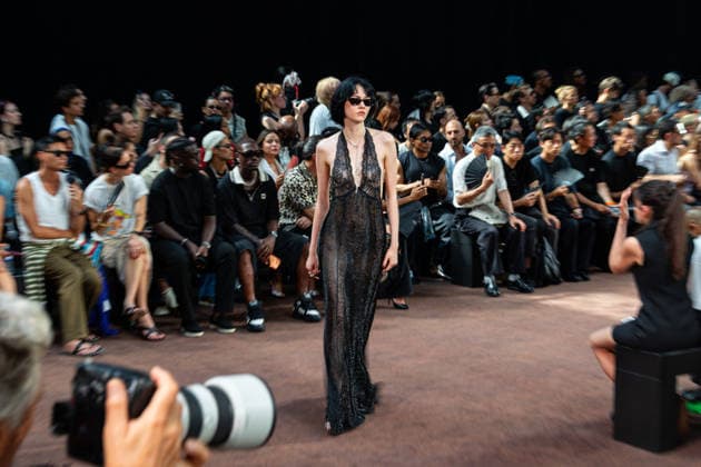 PFW Amiri Runway Menswear NB A model walks the runway during the Amiri Menswear Spring Summer 2027 show as part of Paris Fashion Week on June 25, 2026 in Paris, France. Photo by Nasser Berzane ABACAPRESS.COM Paris France  Copyright: xBerzanexNasser ABACAx