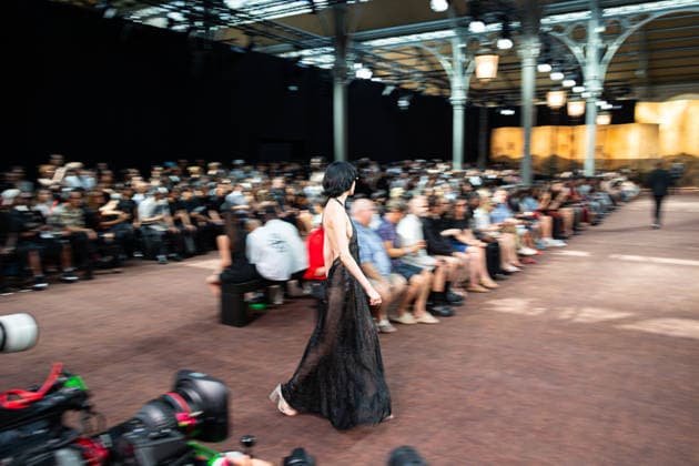 PFW Amiri Runway Menswear NB A model walks the runway during the Amiri Menswear Spring Summer 2027 show as part of Paris Fashion Week on June 25, 2026 in Paris, France. Photo by Nasser Berzane ABACAPRESS.COM Paris France  Copyright: xBerzanexNasser ABACAx