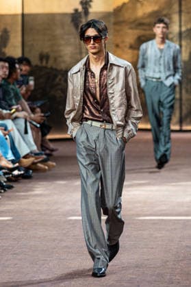 PFW Amiri Runway Menswear NB A model walks the runway during the Amiri Menswear Spring Summer 2027 show as part of Paris Fashion Week on June 25, 2026 in Paris, France. Photo by Nasser Berzane ABACAPRESS.COM Paris France  Copyright: xBerzanexNasser ABACAx