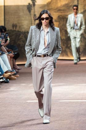 PFW Amiri Runway Menswear NB A model walks the runway during the Amiri Menswear Spring Summer 2027 show as part of Paris Fashion Week on June 25, 2026 in Paris, France. Photo by Nasser Berzane ABACAPRESS.COM Paris France  Copyright: xBerzanexNasser ABACAx