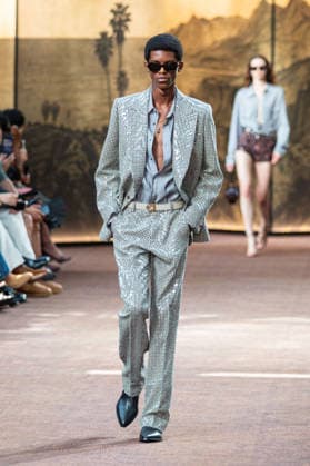 PFW Amiri Runway Menswear NB A model walks the runway during the Amiri Menswear Spring Summer 2027 show as part of Paris Fashion Week on June 25, 2026 in Paris, France. Photo by Nasser Berzane ABACAPRESS.COM Paris France  Copyright: xBerzanexNasser ABACAx