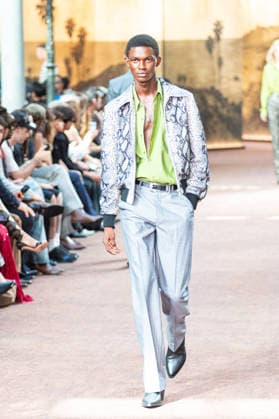 PFW Amiri Runway Menswear NB A model walks the runway during the Amiri Menswear Spring Summer 2027 show as part of Paris Fashion Week on June 25, 2026 in Paris, France. Photo by Nasser Berzane ABACAPRESS.COM Paris France  Copyright: xBerzanexNasser ABACAx