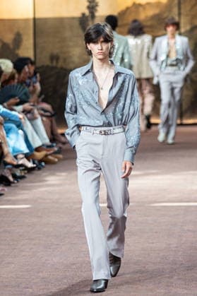 PFW Amiri Runway Menswear NB A model walks the runway during the Amiri Menswear Spring Summer 2027 show as part of Paris Fashion Week on June 25, 2026 in Paris, France. Photo by Nasser Berzane ABACAPRESS.COM Paris France  Copyright: xBerzanexNasser ABACAx