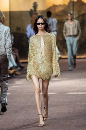 PFW Amiri Runway Menswear NB A model walks the runway during the Amiri Menswear Spring Summer 2027 show as part of Paris Fashion Week on June 25, 2026 in Paris, France. Photo by Nasser Berzane ABACAPRESS.COM Paris France  Copyright: xBerzanexNasser ABACAx