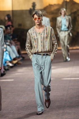 PFW Amiri Runway Menswear NB A model walks the runway during the Amiri Menswear Spring Summer 2027 show as part of Paris Fashion Week on June 25, 2026 in Paris, France. Photo by Nasser Berzane ABACAPRESS.COM Paris France  Copyright: xBerzanexNasser ABACAx