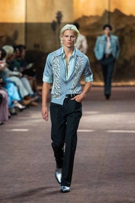 PFW Amiri Runway Menswear NB A model walks the runway during the Amiri Menswear Spring Summer 2027 show as part of Paris Fashion Week on June 25, 2026 in Paris, France. Photo by Nasser Berzane ABACAPRESS.COM Paris France  Copyright: xBerzanexNasser ABACAx