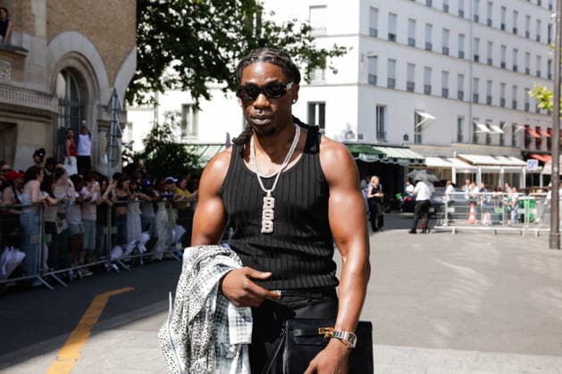 Gazo at the Amiri Spring Summer 2027 Men’s Ready-to-Wear show at the Carreau du Temple during Paris Fashion Week (PFW), June 25, 2026 Tiphaine Lebely Bestimage Celebrities at the Amiri Spring Summer 2027 Men’s Ready-to-Wear show at the Carreau du Temple during Paris Fashion Week (PFW) in Paris, France  Copyright: xTiphainexLebelyx xBestimagexTiphainexLebelyx xBestimagex