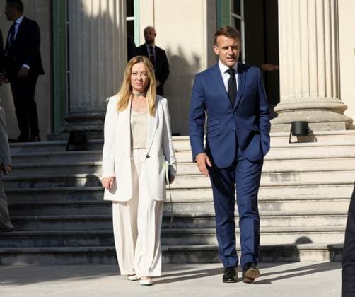 Franco-Italian Summit in Antibes PHOTOPQR NICE MATIN Patrice Lapoirie Antibes June 25, 2026 Antibes Emmanuel Macron welcomes Giorgia Meloni for a Franco-Italian summit June 25, 2026 Antibes Emmanuel Macron and Giorgia Meloni attend a Franco-Italian summit in Antibes, Antibes, France  Copyright: xPHOTOPQR NICExMATIN MAXPPPxPatricexLapoiriex 20260625NIM1817 20260625NIM1817