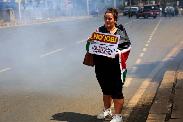 Protests in Kenya mark anniversary of finance bill demonstrations NAIROBI, KENYA - JUNE 25: Demonstrators gather near the parliament building to mark the second anniversary of the Gen Z-led protests against the controversial finance bill that erupted in 2024 and resulted in dozens of deaths, despite heavy police barricades and a blockade in Nairobi, Kenya on June 25, 2026. Families of the victims, activists, and citizens gathered to honor those who lost their lives, while Kenyan security forces took extensive security measures. Lucas Mukasa Anadolu Nairobi Kenya. Editorial use only. Please get in touch for any other usage.  Copyright: x2026xAnadoluxLucasxMukasax