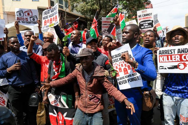 Protests in Kenya mark anniversary of finance bill demonstrations NAIROBI, KENYA - JUNE 25: Protesters gather on the second anniversary of the Gen Z-led demonstrations that erupted in 2024 against a controversial finance bill and resulted in dozens of deaths, in Nairobi, Kenya on June 25, 2026. Despite heavy police barricades and a blockade in the capital, families of the victims, activists, and citizens gathered in front of the parliament building to commemorate those who lost their lives. Lucas Mukasa Anadolu Nairobi Kenya. Editorial use only. Please get in touch for any other usage.  Copyright: x2026xAnadoluxLucasxMukasax
