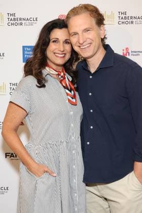 Los Angeles CA June 25: Sebastian Arcelus & Stephanie Block at The Tabernacle Choir & Orchestra at Temple Sqaure conference on June 25, 2026 Credit: USA  - ZUMAa123 20260625_zaa_a123_037 Copyright: xAdMediax